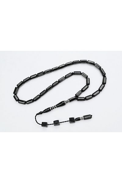 Skygo Oltu Stone Pipe Cut Rug Pattern Embroidered Rosary