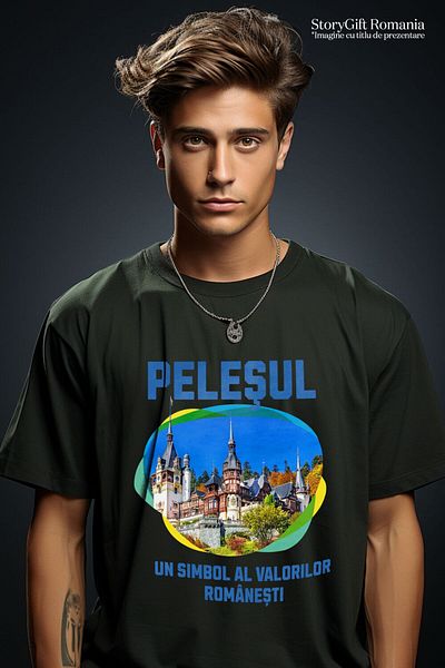 StoryGift Romania Tricou Barbati cu Iubitorii De Calatorii Internationale Atractie Turistica Caste,Black_XL