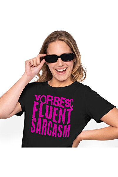 StoryGift Romania Tricou Femei cu Mesaj In Limba romana Roz Iluzie Optica Hai...