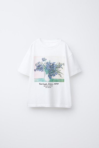The Champ Clothing Тениска за момичета от 100% памук с щампа на Ван Гог и ириси