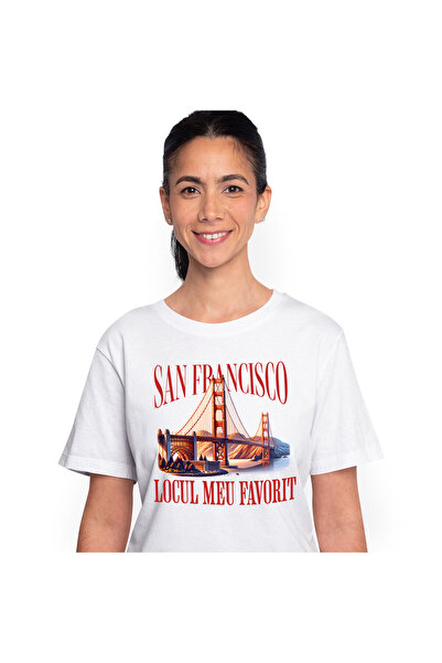 StoryGift Romania Tricou Femei cu Priveliste Pod San Francisco, Apus De Soare...