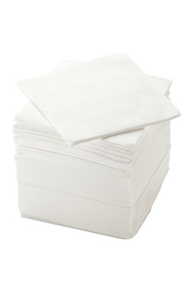 IKEA Tissue holder, white, 16x16 cm with paper napkins, white, 30x30 cm