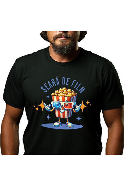 StoryGift Romania Tricou Barbati cu Cutie De Popcorn Cu Ochelari 3D Film Sear...