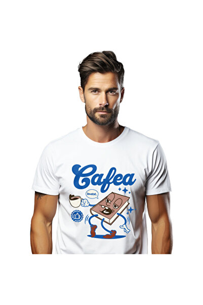 StoryGift Romania Tricou Barbati cu Carte Extenuata Cu Cana De Cafea Invatat,...