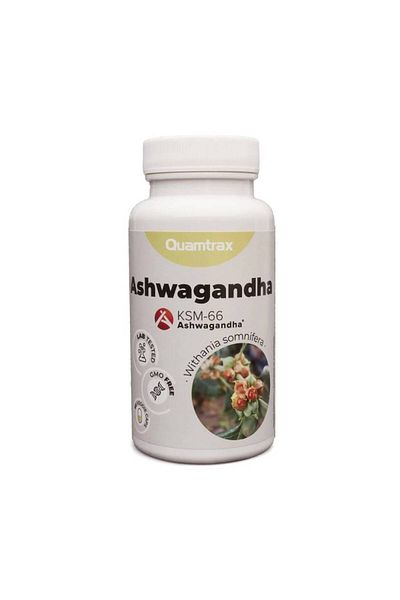 Quamtrax Ashwagandha KSM-66, 60 capsules, Quamtrax, Health food supplement