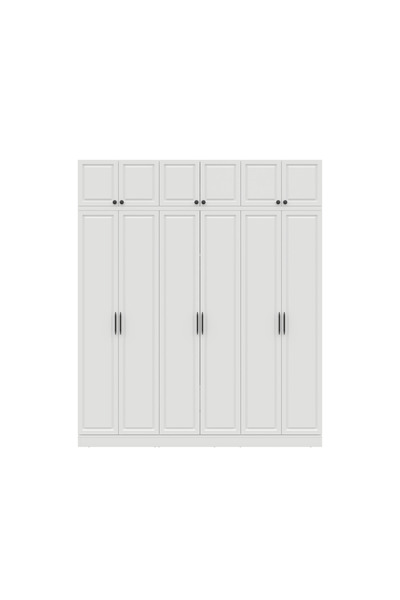 GuneyStore Ücretsiz Montaj Milas 6 Kapaklı Komple MDF Yüklüklü Gardırop