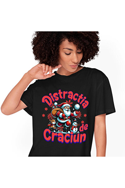 StoryGift Romania Tricou Femei cu Mos Craciun Bataie Cu Bulgari Ren Om De Zap...