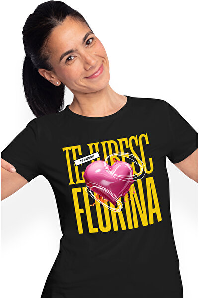 StoryGift Romania Tricou Femei Te Iubesc Florina, Dragoste, Inima, Iubire, Sf...