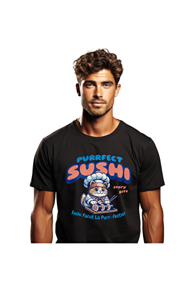 StoryGift Romania Tricou Barbati cu Pisica Cheff Bucatar Cu Palarie Si Bandan...