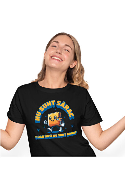 StoryGift Romania Tricou Femei cu Portofel mergator Vesel Bani, Investitii On...