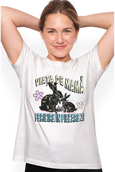 StoryGift Romania Tricou Femei Viata de mama. Fericire în fiecare zi familiez...