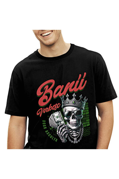 StoryGift Romania Tricou Barbati cu Craniu Cu Coroana De Rege Si Ochelari De ...