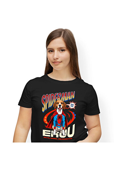 StoryGift Romania Tricou Femei cu boxer Caine In Costum de SpiderMan cu Peler...