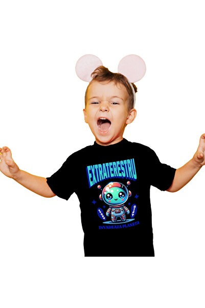 StoryGift Romania Tricou Copii cu Fiinta bizara Extraterestru Costum Spatial ...