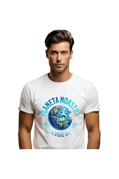 StoryGift Romania Ανδρικό T-shirt με στάμπα Πλανήτης Γη που κλαίει, Ρύπανση, ...