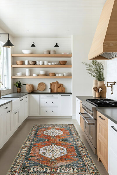 Cool Halı Private Vintage Mutfak Halısı Yolluk Leke Tutmaz Tezgah Önü Mutfak ...