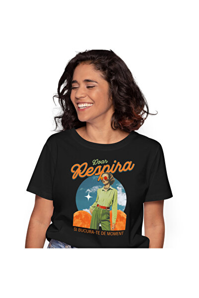 StoryGift Romania Tricou Femei cu Femeie Stil Retro Cu Ochelari De Soare Stil Aviator Arta Abstrac,Black_XL