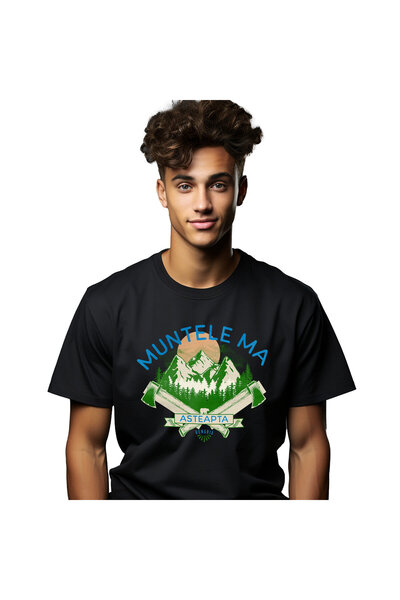 StoryGift Romania Tricou Barbati cu Iubitorii de Zona Montana Soare Stralucit...