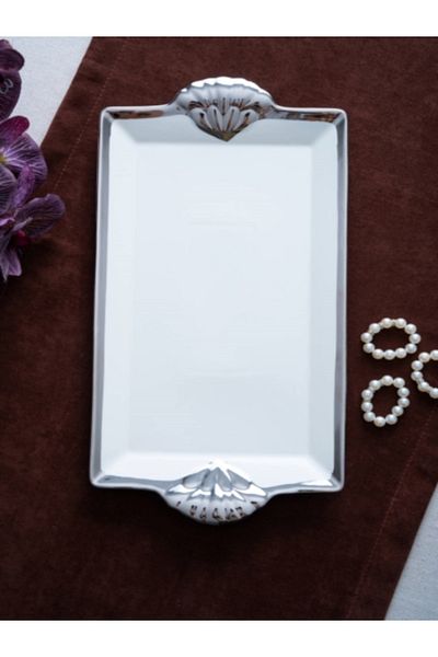 ACAR Arwen Rectangular Silver Tray 42X21X3 cm