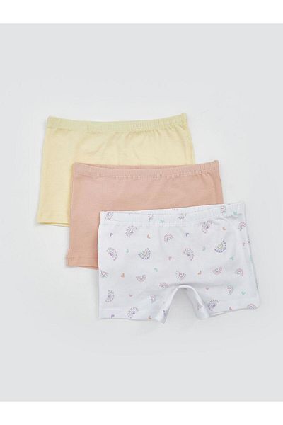 LC Waikiki Elastic waist printed girl's shorts set of 3