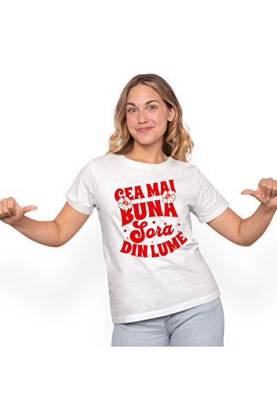 StoryGift Romania Tricou Femei cu Flori Colorate Familie, Dragoste, Sora, Mam...