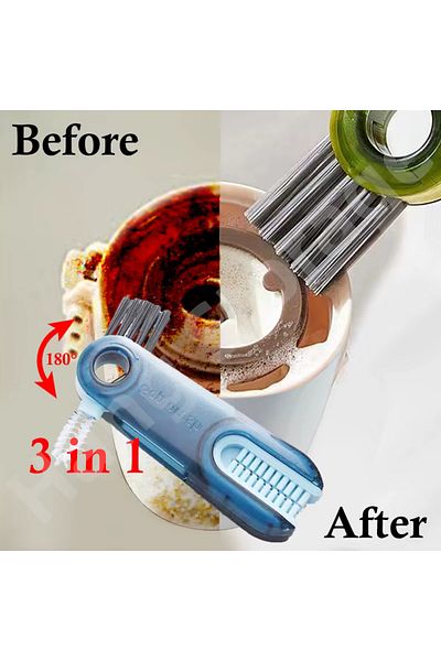 Mahi Max 3 Functions Practical Bottle Cleaning Brush Kitchen Bathroom Multi-Purpose Brush for Vehicle