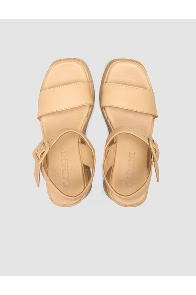Cabani 100% Genuine Leather Beige Women's Sandals