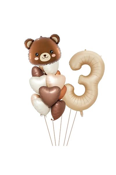 ATAKENT PARTİ Cute Teddy Bear Birthday Party Set
