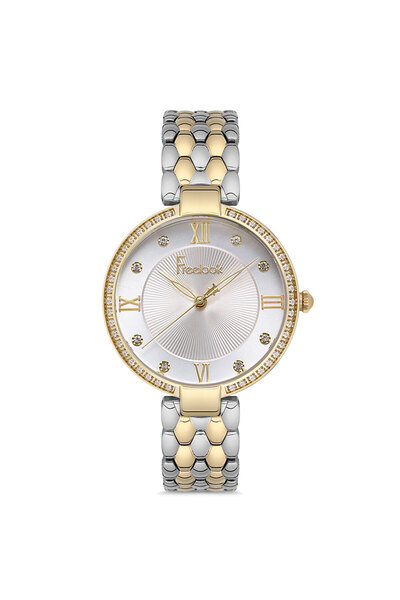 Freelook Women's Bi Color - Double Color Mother of Pearl Steel Case, Round Di...