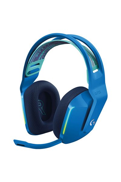 logitech سماعة الألعاب G G733 Lightspeed RGB اللاسلكية 7.1 بصوت محيطي باللون الأزرق - 981-000943
