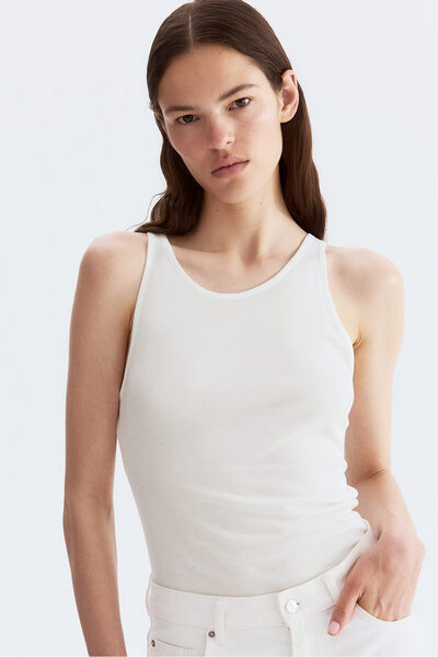 H&M İpek Karışımlı Kolsuz Üst