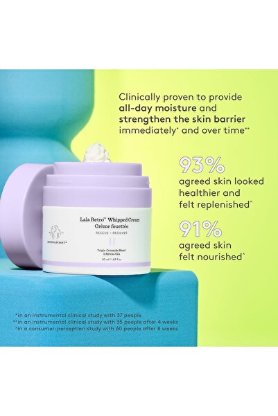 Drunk Elephant Lala Retro Whipped Cream - Anti-Aging Moisturizer for Dry Skin (1.69 fl oz)