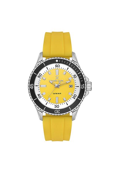 Daniel Klein Yellow Men's Wristwatch with Silicone Band Dk.1.13683-3