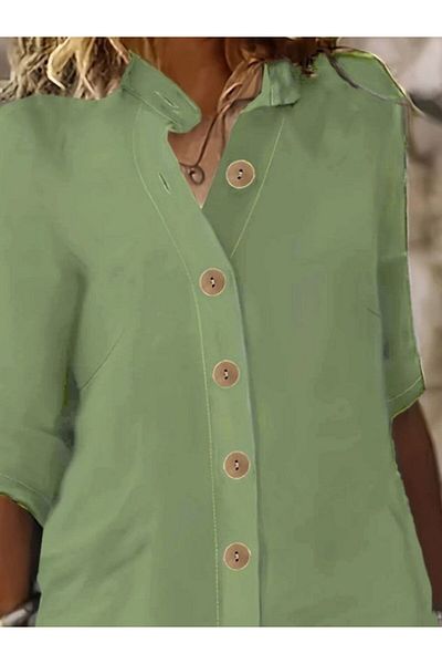 Cbm Ahes Shopping Women's Short Sleeve Judge Collar Front Button Short Muslim Dress