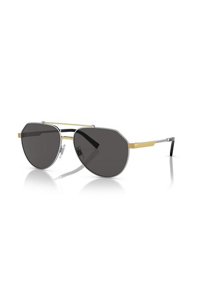 Dolce&Gabbana Unisex Smoked Policarbon Glass - Steel Closed, Drop Patterned Sunglasses Dg2288