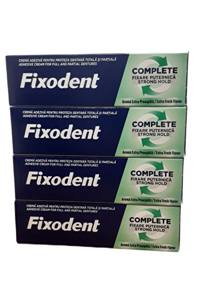 Fixodent COMPLETE GÜÇLÜ TUTUŞ EXTRA FERAH AROMA PROTEZ YAPIŞTIRICI KREM 47 GR X 4 ADET