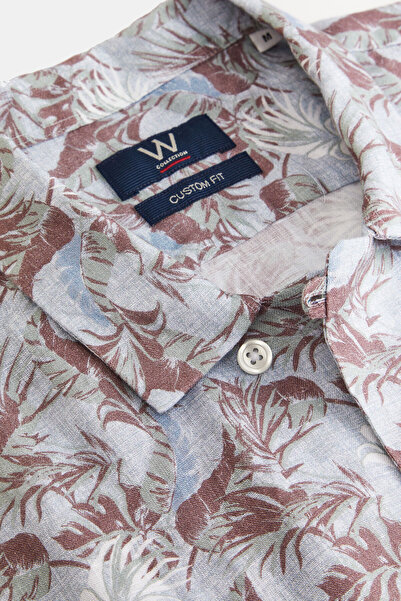 W Collection Green Coffee Print Shirt