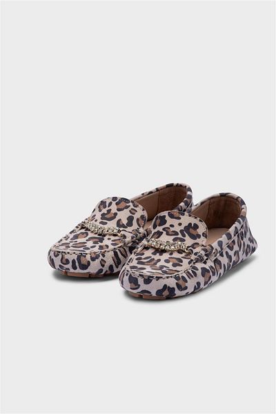Milaura Women's Leopard Suede Genuine Leather Loafer 20437