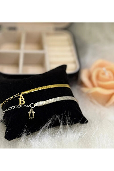 VENTİ VENTİSCA Tarnish Free Italian Double Letter Bracelet for Lover, Wife, F...
