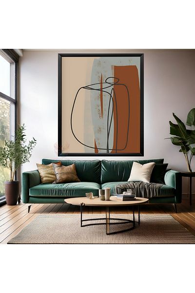 Artarilion Pictură de perete MDF cu rame din lemn Pictură abstractă de imprimare digitală pentru salon Pictură de design modern