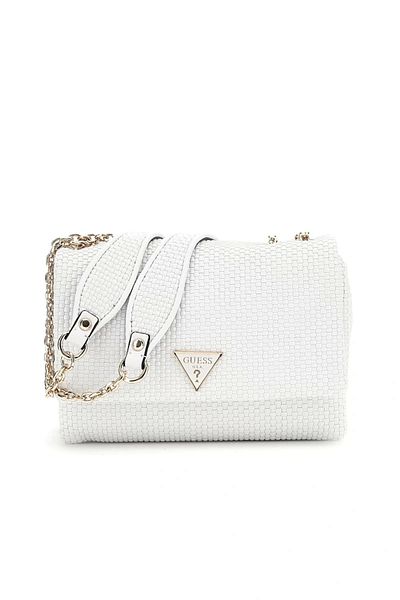 Guess Phaedra Convertible Xbody Flap Women's White Crossbody Bag Hwwg9638210-Whı