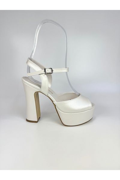 E&L Company 13cm Off White Leather, Pearlescent White, Bridal Shoes, Six Are Anti Slip, Light, Running Guaranteed.