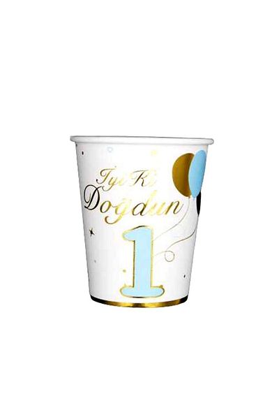Parti Adresi 1 Year Old Glass Blue-gold Set of 6