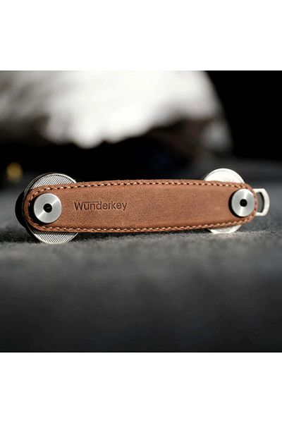 WUNDERKIND Organizator de chei Wunderkey din piele premium, culoare caramel