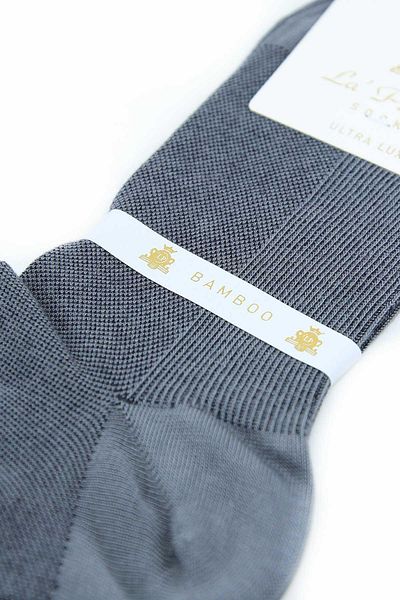 La Pescara Gray Ultra Luxury Bamboo Half Single Men's Socks Crp392