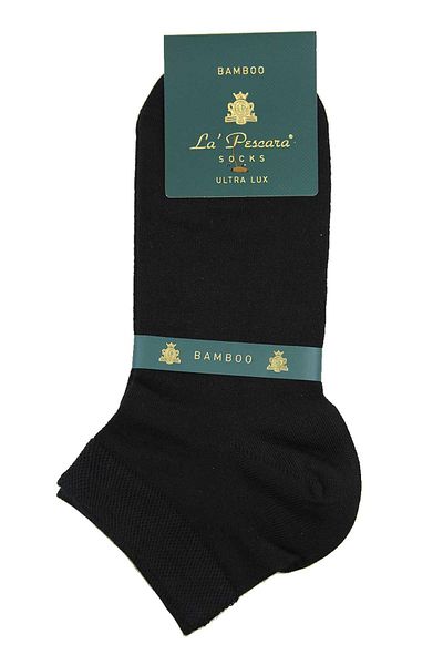 La Pescara Black Plain Ultra Luxury Bamboo Single Half Men's Socks Crp345