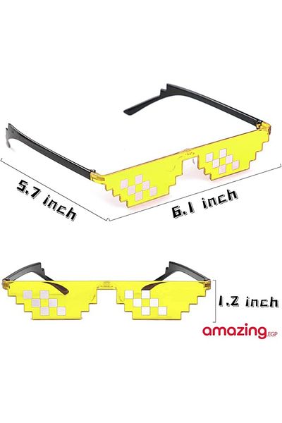 Generic Thug Life “Deal with It” Pixel Mosaic Glasses • Colorful Pc Frame • Party & Costume Accessory (Unisex)