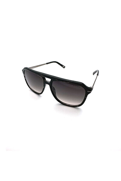 Mustang نظارة شمسية مستطيلة بإطار عظمي زجاجي عضوي (UV) للرجال باللون الأسود و...