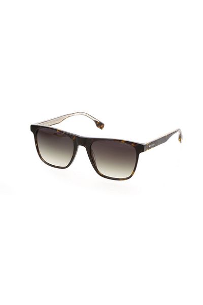Mustang Men's Brown-Smoked Organic Gradient (Uv) Glass Bone Closed Frame Rectangular Sunglasses Mu2368