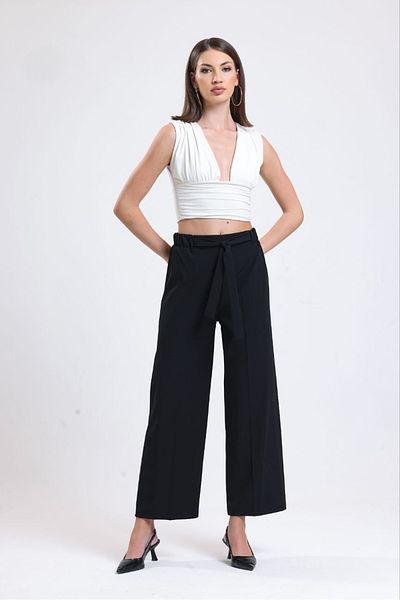 Le Touche Women's High Waist Loose Cut Lycra Palazzo Pants